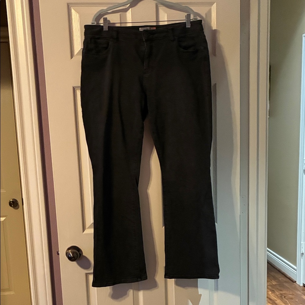 CAbi Dark Gray/Black Slim Bootcut Jeans